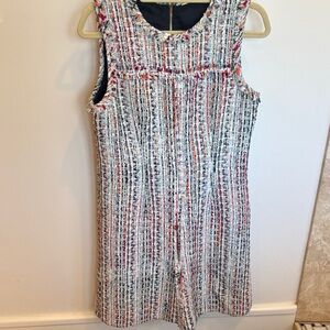 Elie Tahari Multicolor Tweed Sleeveless Mini Dress